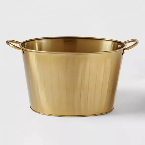 S/Steel Gold finish Beverage Planter